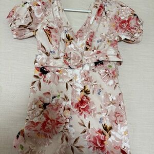 Express jumpsuit floral shorts